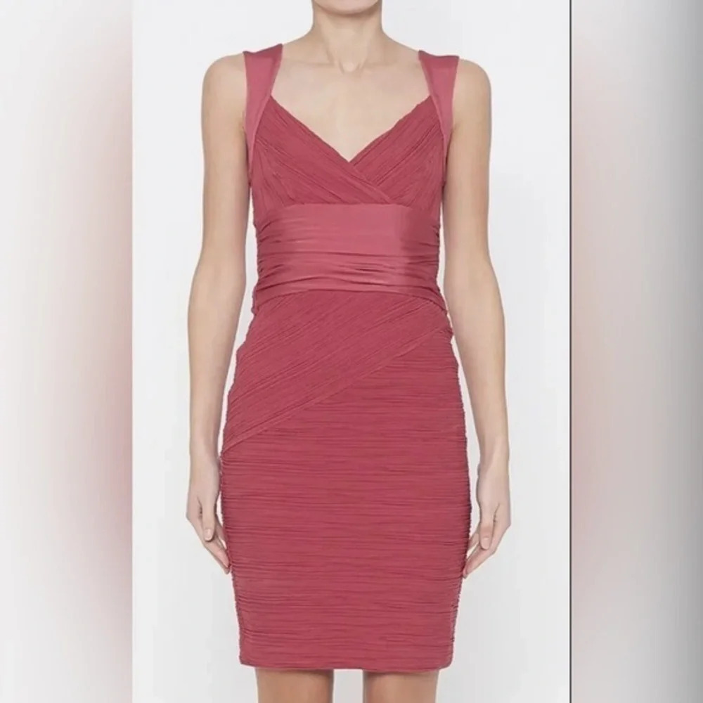 Wolford Ruched Bodycon Cocktail Party Mini Dress Red Size XS Party Sexy Stretch